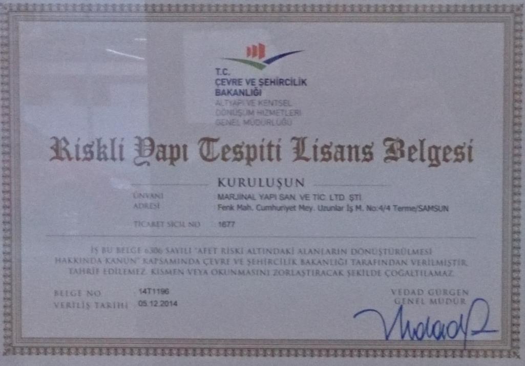 Riskli Yapı Lisans